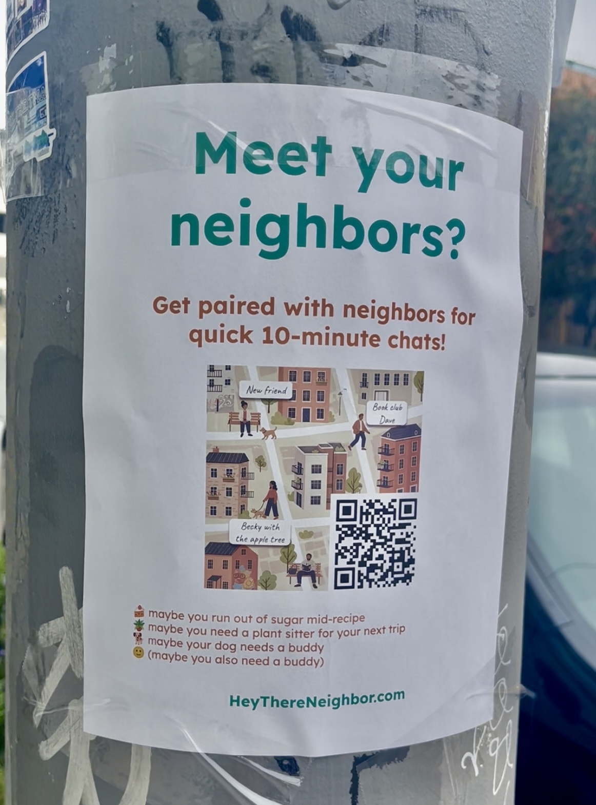 Hey There Neighbor community flyer