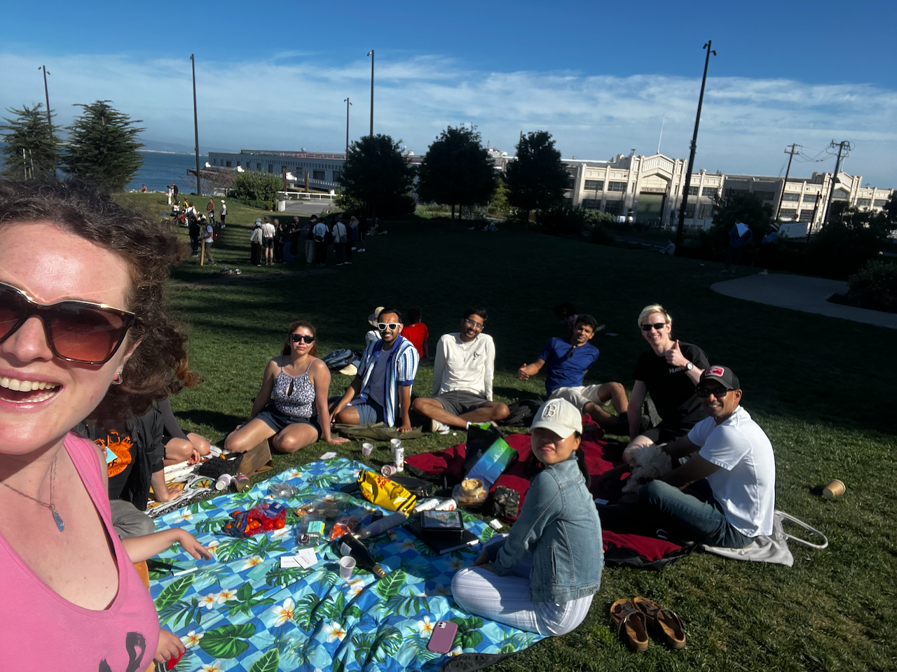 Neighbors gathering for a picnic