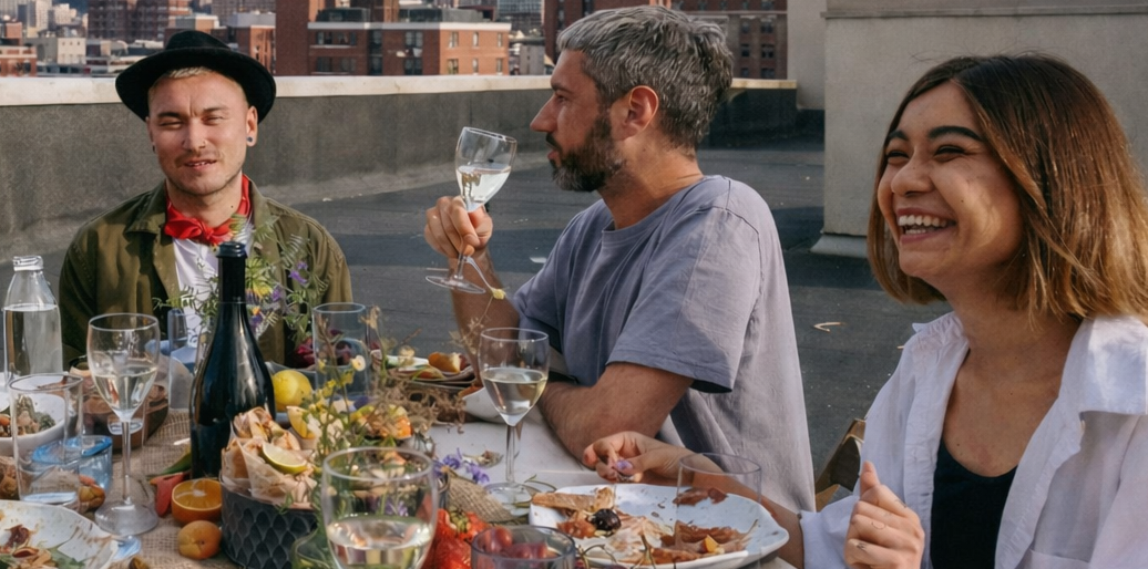 A neighborhood meetup happening in person